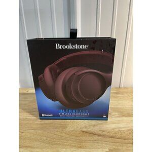 Brookstone ultra bass Wireless Headphones - Bluetooth Wine brand new 8H
